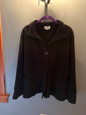 Women's Black Single-Button Casual Blazer Jacket